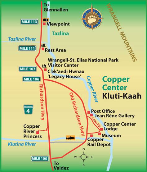 Maps of Alaska Roads By Bearfoot Guides: Map Of Copper Center, Alaska