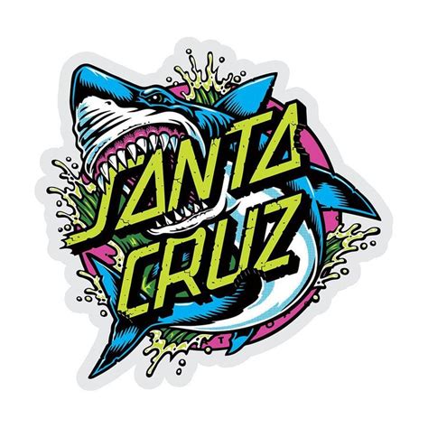 Santa Cruz Skateboards Shark Dot Sticker / Decal | Surf stickers, Skateboard stickers, Santa ...