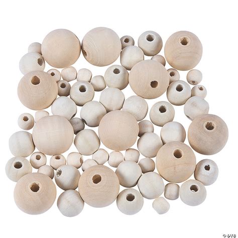 Bulk Unfinished Wood Bead Assortment - 280 Pc