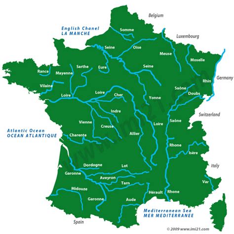 Map of the French rivers