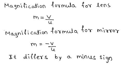 Write down the magnification formula a lens in terms of object distance ...