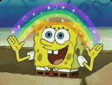 Rainbow Spongebob GIF - Rainbow Spongebob Tumbleweed - Discover & Share GIFs