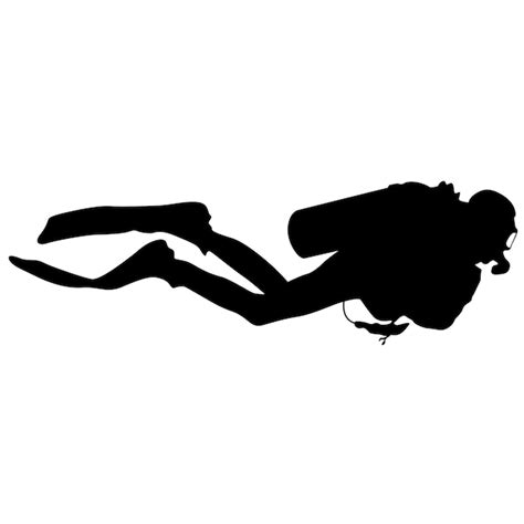 Premium Vector Black Silhouette Scuba Divers Vector Illustration 6528 ...