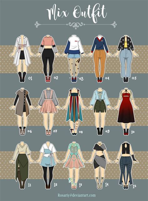 (OPEN 1/15) Casual Outfit Adopts 11 by Rosariy on DeviantArt in 2020 | Drawing anime clothes ...