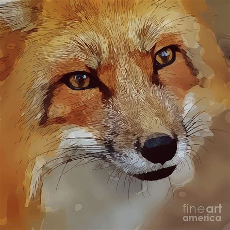 Cute Little Red Fox Face Vector Low Poly Vector Graphic Design Digital Art by Christopher McCabe ...