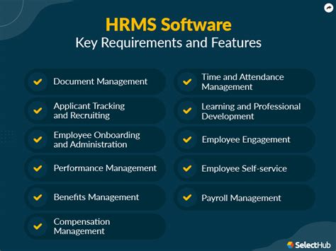 HRMS Software Features & HR System Requirements List