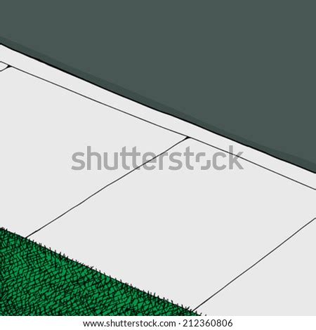 Cartoon Background Sidewalk Bushes Stock Vector 204153844 - Shutterstock