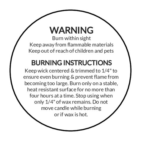 Candle Warning Labels Safety Labels Printable Custom Labels | lacienciadelcafe.com.ar