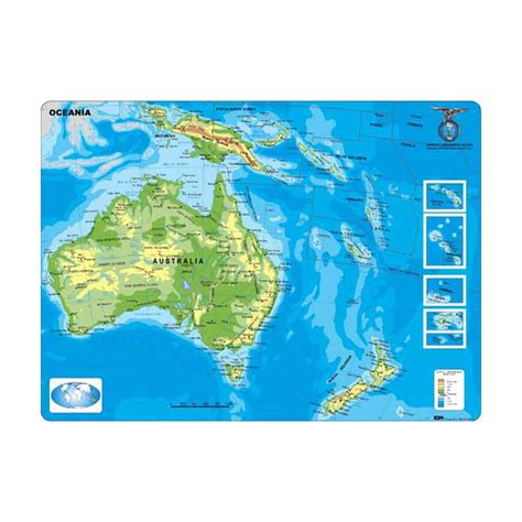 MAPA OCEANÍA FÍSICO – GEOSERVICE | Mapas y didácticos