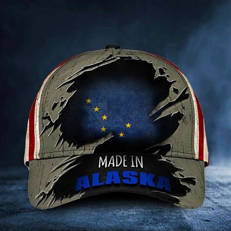 Made In Alaska Hat USA Alaska Flag Cap Patriotic Gifts - PrideearthDesign | Patriotic gifts ...