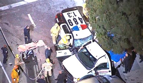 LAPD Officer and Tow Truck Driver Hospitalized in Crash at South LA ...