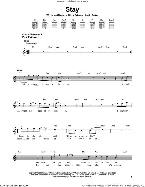 Stay Rihanna Chords Guitar