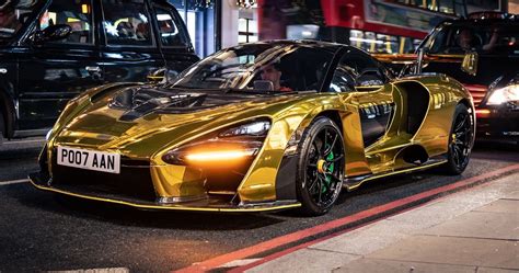 Gold Chrome McLaren Supercar Draws Public Attention At Night