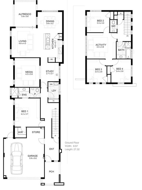 Two Story House Plans Narrow Lots - Iam Home Design