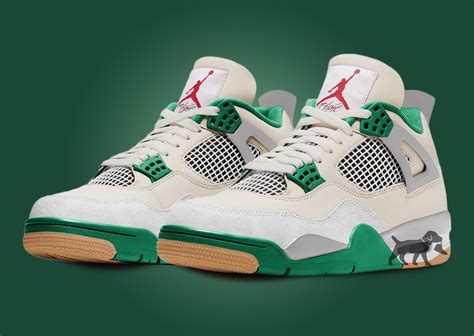 Official Look At Nike SB x Air Jordan 4 Pine Green Sail - Sneaker News