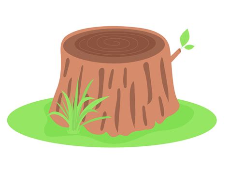 Cartoon tree stump with grass. Forest symbol. 5740731 Vector Art at Vecteezy