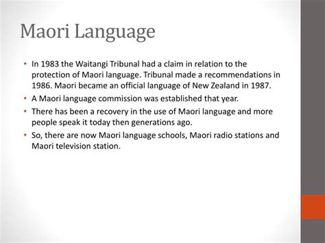 New Zealand Maori Language