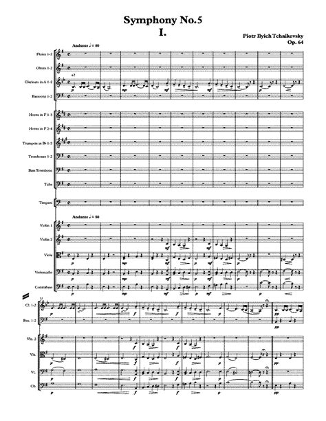 Symphony No.5, Op.64 (Tchaikovsky, Pyotr) - IMSLP: Free Sheet Music PDF ...