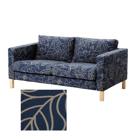 IKEA Karlstad 2 Seat Sofa SLIPCOVER Loveseat Cover BLADAKER BLUE Bladåker New