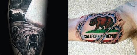 80 California Bear Tattoo Designs For Men - Grizzly Ink Ideas