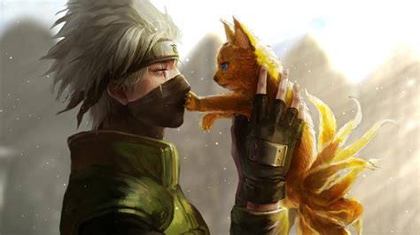 Kakashi Holding Baby Kurama Live Wallpaper - MoeWalls