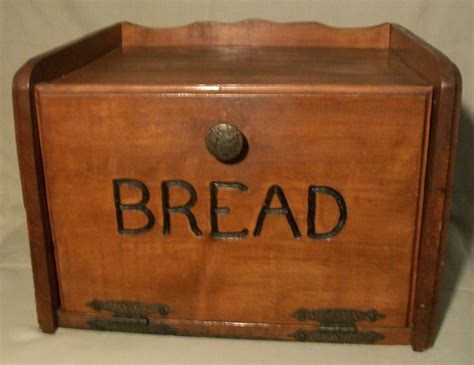 Large Vintage Wooden Bread Box by PaupersPalace on Etsy