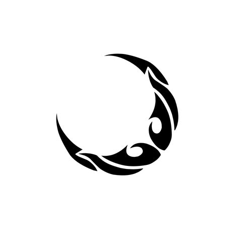 illustration vector graphic of tribal art tattoo crescent moon in black ...