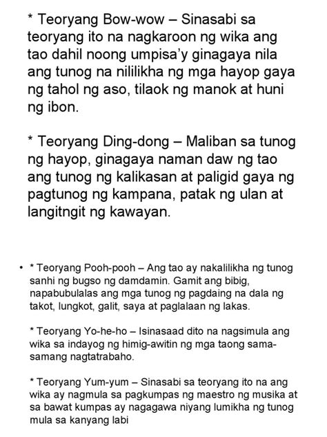 Mga Teorya Sa Filipino | PDF