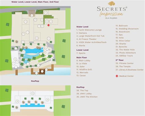 Secrets Impression Isla Mujeres map - Travel resort maps