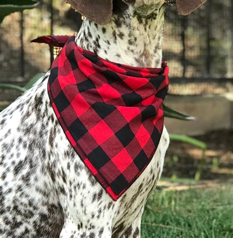 Buffalo Plaid Dog Bandana Red Buffalo Plaid Dog Bandana - Etsy