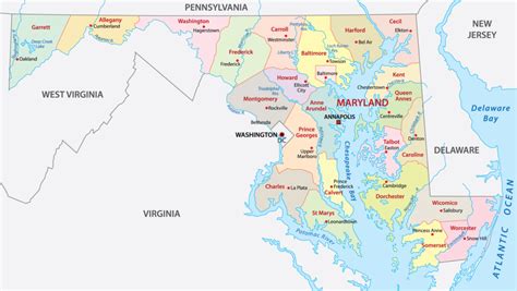 Maryland Counties Map | Mappr