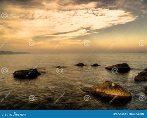 Sea landscape at sunset stock image. Image of nature, ocean - 5735663