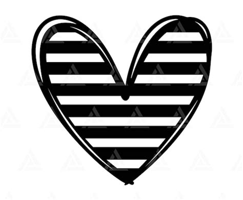 Stripes Heart Svg Hand Drawn Heart With Stripes Svg Seamless - Etsy