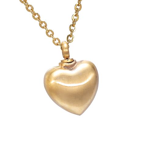 Gold-plated stainless steel heart Cremation Jewelry keepsakes Ashes ...