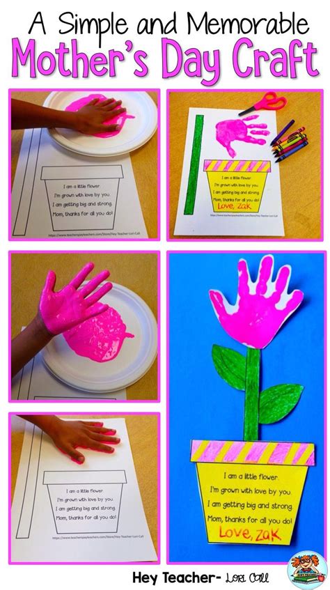 Mother's Day HandPrint Flower Craft: A simple but memorable Mother's Day Gift that Moms LOVE! It ...