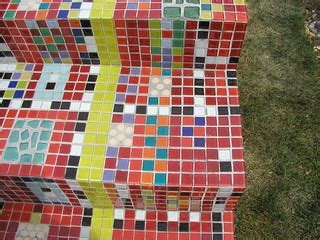 Tile bench | Very colorful bench/sculpture along the Grandvi… | Flickr