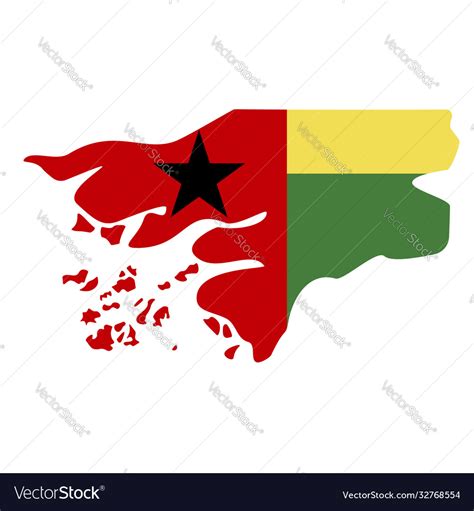 Map guinea bissau - flag Royalty Free Vector Image