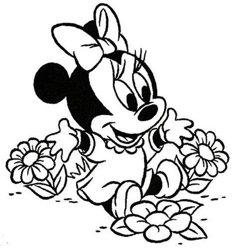 Baby minnie mouse coloring pages to download and print for free