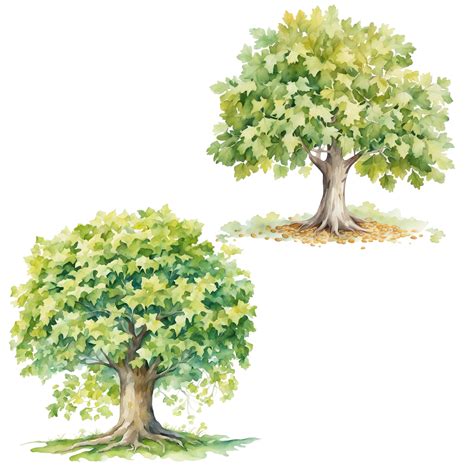 Sycamore Tree Watercolor 4 Seasons Clipart PNG Sycamore Tree ...