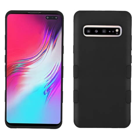 Samsung Galaxy S10 5G Case, Rubberized Black TUFF Hybrid Case Cover ...