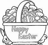 Easter Coloring Basket Pages Egg Clip Printable Bunny Colouring Kids  sketch template
