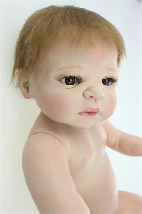 57CM Realistic silicone reborn babies dolls naked toddler doll boy girl ...