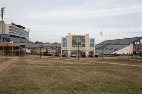 See the demolition progress at David Booth Kansas Memorial Stadium