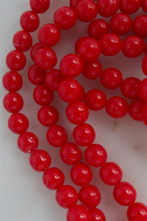 Vintage Red Bead Necklace - Etsy