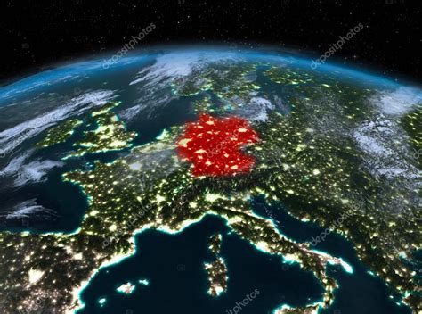 Germany from space at night | Germany from space at night — Stock Photo ...