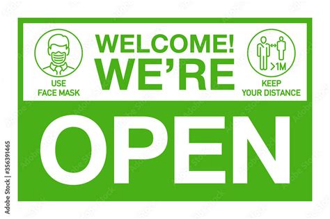 We are open please come in sign board illustration isolated on whie ...