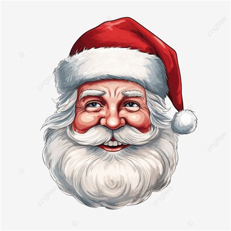 Happy Santa Claus Face Illustration, Christmas Santa Claus Head ...