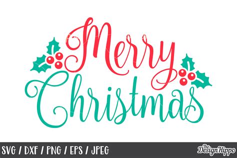 Merry Christmas SVG, Mistletoe, PNG, DXF, Cut Files, Cricut