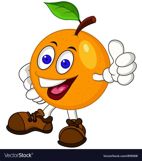 Orange cartoon character Royalty Free Vector Image