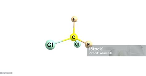 Dichlorodifluoromethane Molecular Structure Isolated On White Stock ...